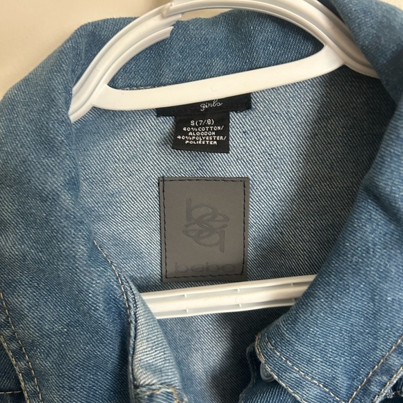 Bebe Girls 7-8 crop denim coat new condition- did not fit - Picture 4 of 11